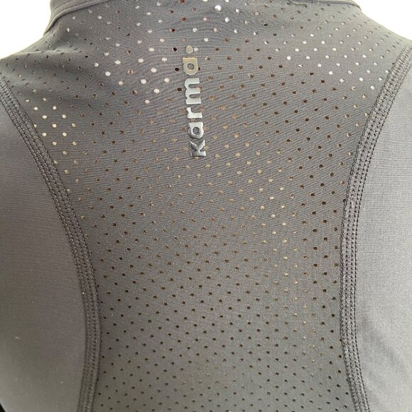 Karma Athletics Womens Black Long-Sleeve Perforated Activewear Top Size Small - Picture 8 of 16